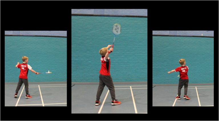 badminton overheads for U12 smash or clear