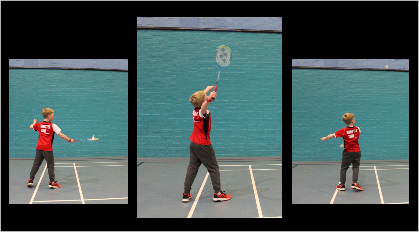 badminton overheads for U12 smash or clear