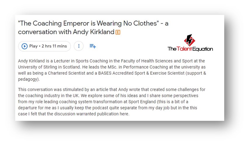 The Coaching Emperor is Wearing No Clothes" - a conversation with Andy Kirkland