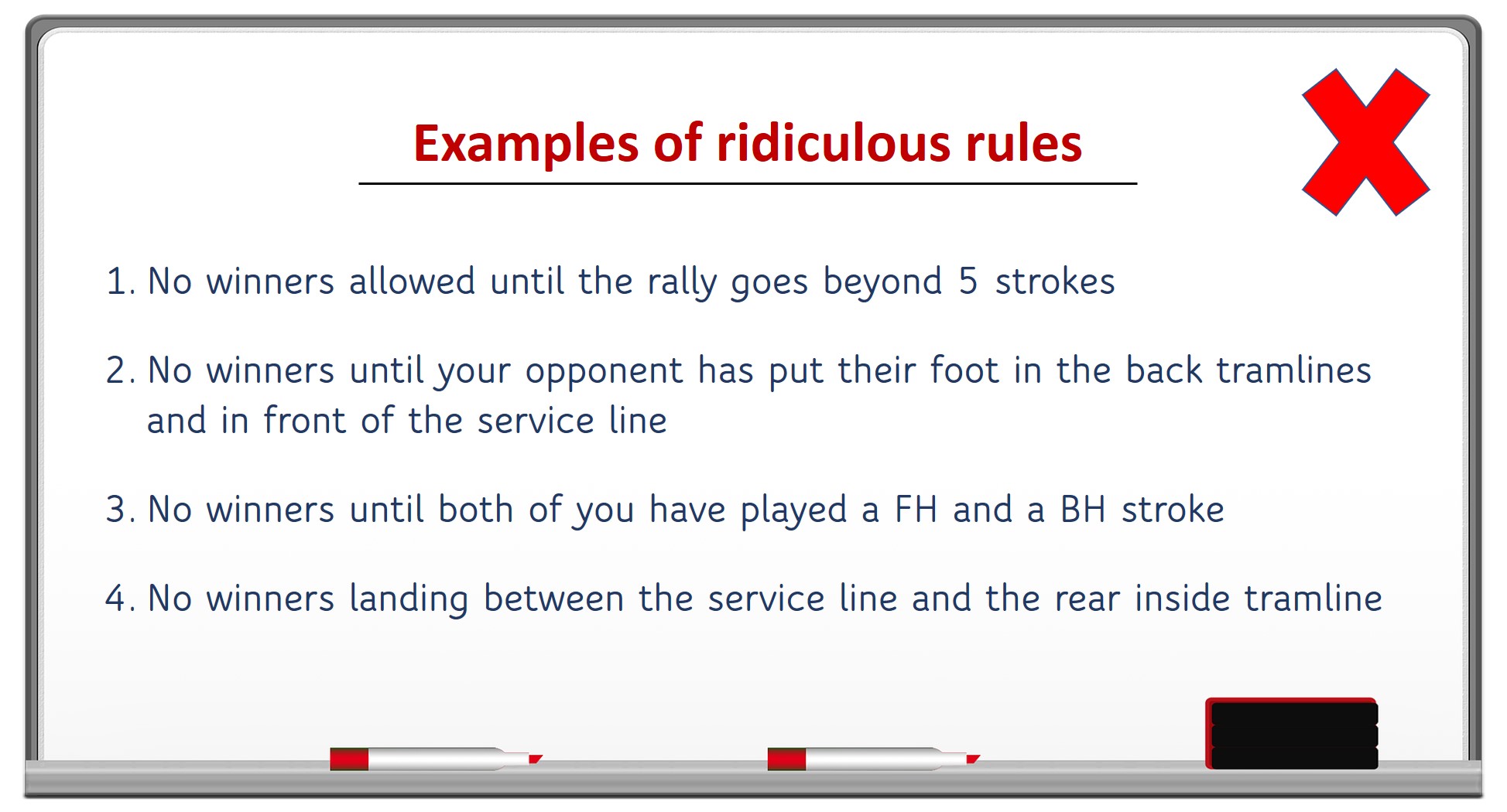 Badminton Sparring - games to avoid