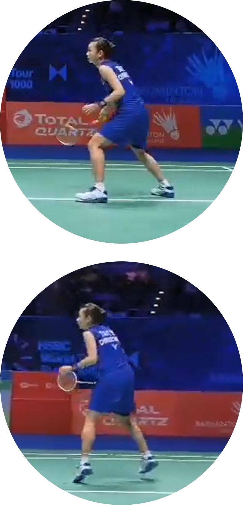 Badminton stances : Backwards attacking