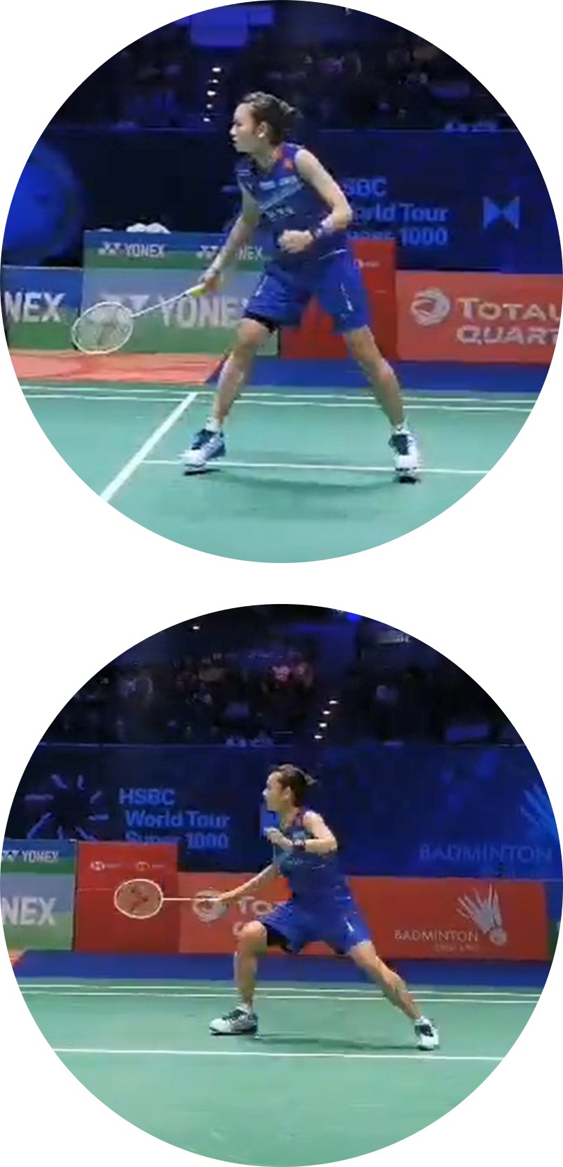 Badminton stance : forward attacking