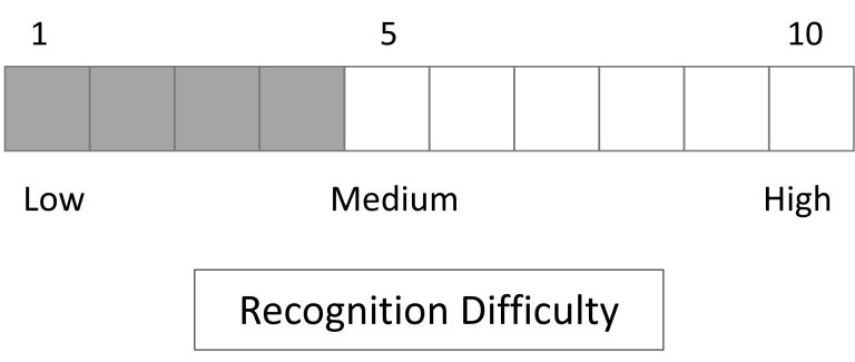 badminton fault recognition difficulty chart