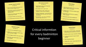 badminton information for begginers