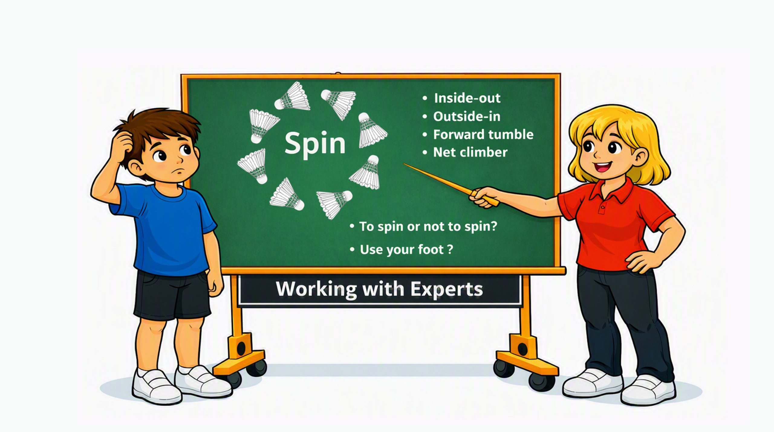 Badminton expert net spins