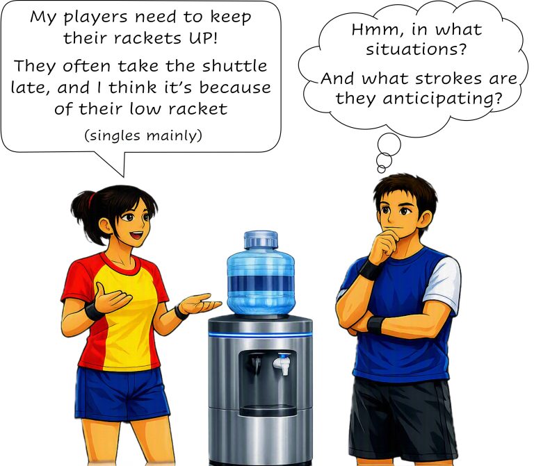 Badminton players told to keep your racket up